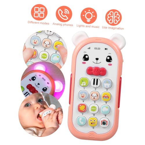VICASKY Musik Babyphone mit Licht und Sound Niedliches Cartoon Design mit Beißfunktion Leise Lautstärke für Monate Junge Mädchen Fördert Visuelle und Auditive Entwicklung Pädagogisches von VICASKY