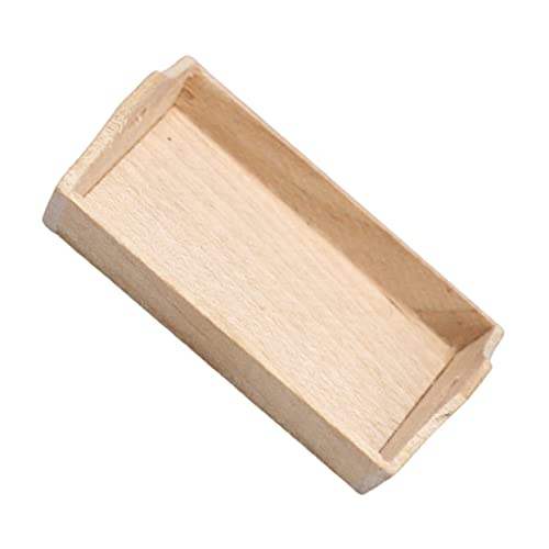 VICASKY Obstgericht Kleiner Obstteller Aus Holz Kleines Hauszubehör Mini-küchen-esstablett Miniatur Obstteller Aus Holz Dekoratives Plattenmodell Mini-holzmöbel Hölzern Beige von VICASKY