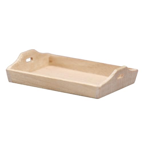 VICASKY Obstschale Mädchen Puppenhausmöbel Retro Mini Puzzle Tabletts Vintage Wohndekor Mini Hausbedarf Fotografie Requisite Puppenhaus Miniaturmöbel Beige Holz von VICASKY