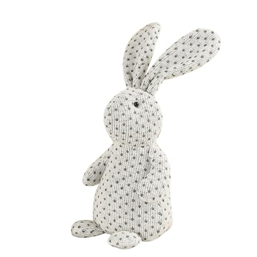 VICASKY Osterhase hasenfiguren Geschirr Ostern Gehäkeltes Stofftier Kaninchen-Ornament zum Plüschtier Dekorationen lustiges Kaninchen Hasenpuppe drinnen Ornamente Eier schmücken Weiß von VICASKY