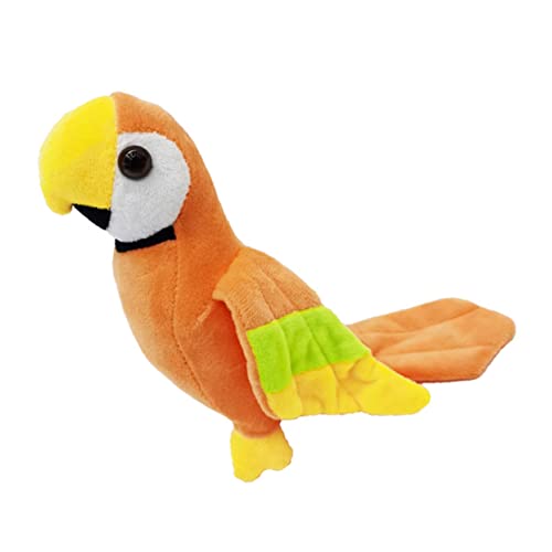 VICASKY Papagei Puppe kinderzimmerdeko Room Decoration tragbare Wasserkocherschnalle weiches Nachahmung eines Papageienspielzeugs Plüschspielzeug PP Baumwolle Orange von VICASKY