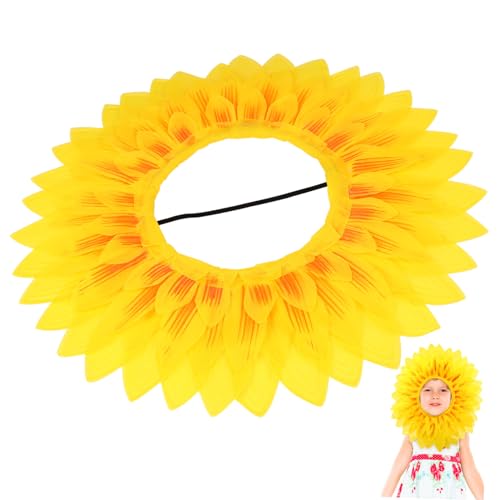 VICASKY Sonnenblumen-gesichtsabdeckung Sonnenblumenmütze Für Kinder Geburtstagsparty-zubehör Sport Stirnband Hochzeit Kinder Stirnbänder Mädchenkleidung Kleinkind Anlage Verrücktes Kleid von VICASKY