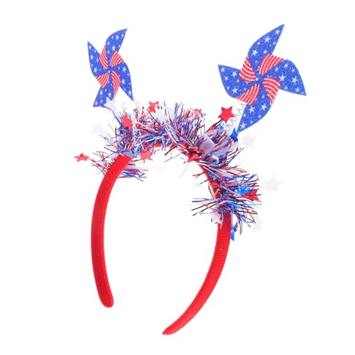 VICASKY Patriotisches Stirnband mit Windrad Design Rot Weiß Blau Leicht und Komfortabel für Damen für Unabhängigkeitstag Feiern Thematische Partys und Festliche Anlässe von VICASKY