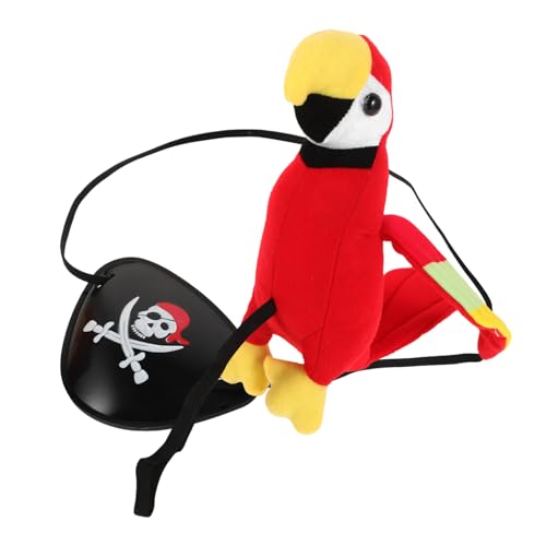VICASKY Piraten Kostüm Set Halloween Cosplay Schulter Papagei Requisit Schädelkopf Kopftuch Teilig Strapazierfähig Vielseitig für Party Geburtstag Maskerade von VICASKY