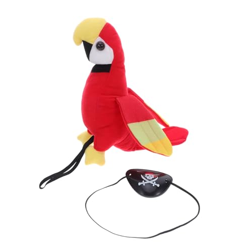 VICASKY Piratenkostüm Schulterpapagei Modell Vogel Requisite Halloween Cosplay Zubehör Teiliges mit Schädelkopf und Hut für Piratenpartys und Kostümspiele von VICASKY