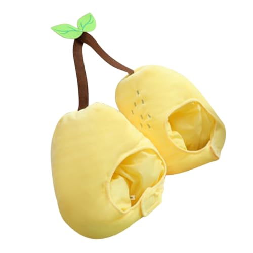 VICASKY Plüsch Birnen Kopfputz Doppelkopf Frucht Kostüm Mütze für Party Cosplay Halloween Karneval Bühnenauftritt Erwachsene Spiel Zubehör von VICASKY