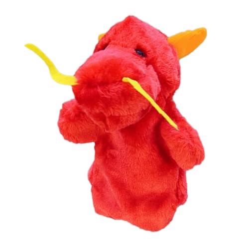 VICASKY Plüsch Handpuppe Drache Rot Kuschelig Weiches Material Interaktives Für Rollenspiel Geschichtenerzählen Kreatives Lernspielzeug von VICASKY