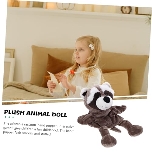 VICASKY Plüsch Handpuppe Waschbär Cartoon Modell Kuschelig Interaktive Stofftier Handspielzeug für Ab Jahren zum Geschichtenerzählen von VICASKY