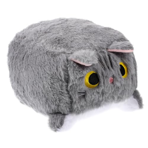 VICASKY Plüschtier Mini- entzückendes Katzendekor Puppe Kuscheltier Animal Figures spielkatze Spielzeugdekoration im Schlafzimmer gemütliches Dekokissen PP Baumwolle Grey von VICASKY