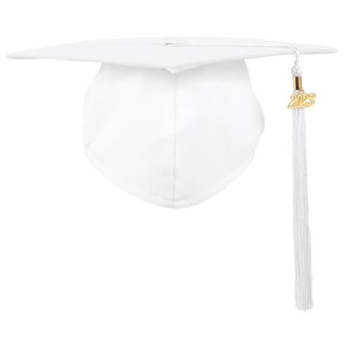 VICASKY Polyester Abschlussmütze für Erwachsene Stabiler Doktorhut mit Breiter Krempe Fotorequisite für Abschlussfeier Bequemer Diy Kostüm Accessoire Weiß VICASKY Polyester Abschlussmütze für Erwachsene Stabiler Doktorhut mit Breiter Krempe Fotorequisite für Abschlussfeier Bequemer Diy Kostüm Accessoire Weiß von VICASKY