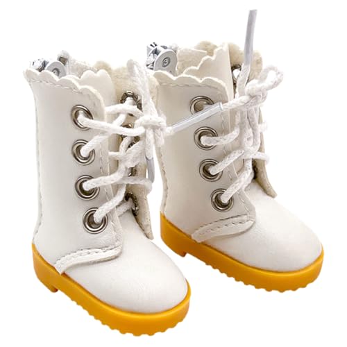 VICASKY Puppe Hohe Stiefel Schuhe Für Puppen Bjd-Puppen Mini-Stiefel-Ornament Puppenstiefel Kinderschuh-Organizer Bjd Puppenschuhe Puppe Regenstiefel Puppenhauszubehör Weiß Stoff von VICASKY