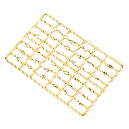 VICASKY Puppe alphanumerisch Brief winzig Zahlen für Puppenhaus Buchstaben Gold hausnummerschild Zubehör für kleine Haustüren Deko-Accessoires für kleine Häuser Plastik Golden von VICASKY