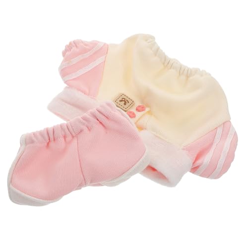 VICASKY Puppenbekleidung Baumwolle Bärmotiv Sweatshirt mit Umlegekragen und Hose Niedliches Casual Outfit für Stofftiere und Kleine Puppen Einfach Auszuziehen Geschenkidee für Sammler von VICASKY