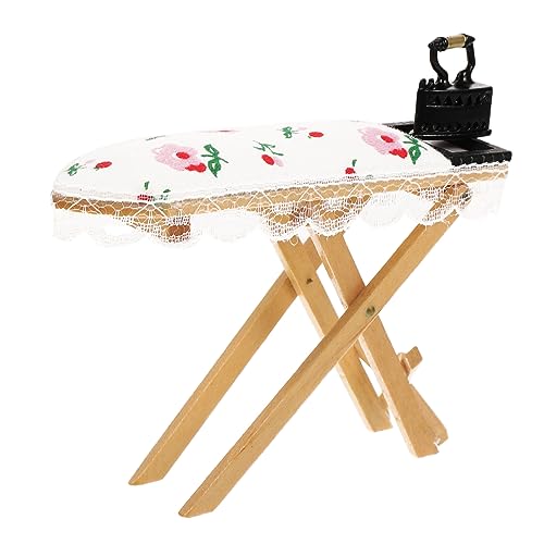 VICASKY Miniatur-bügeltisch Für Puppenhäuser – Mini-bügeleisen Für Puppenmöbel Miniatur-bügelset Mit Zubehör Schreibtischdekor Spielzeugbügeleisen von VICASKY