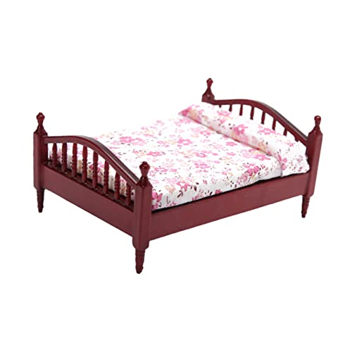 VICASKY Puppenhaus Doppelbett Kleines Einzelbett Wohnaccessoires Etagenbett Ornamente Zum Basteln Kleines Kinderbett In Einzelbettgröße Minispielzeug Spielzeughaus Das von VICASKY