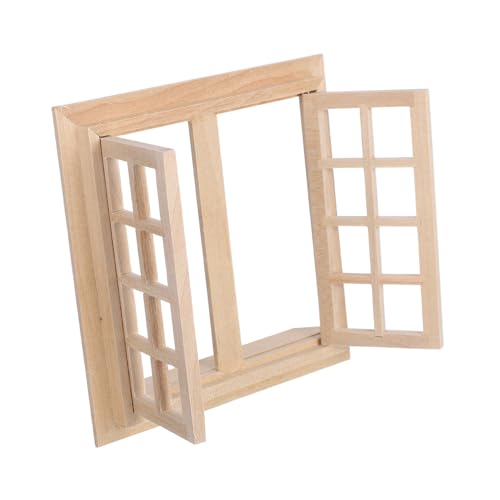VICASKY Puppenhaus Fensterrahmen Unlackiert Miniatur Fenster Dekoration für DIY Mini Gartenhaus Puppenstube Zubehör VICASKY Puppenhaus Fensterrahmen Unlackiert Miniatur Fenster Dekoration für DIY Mini Gartenhaus Puppenstube Zubehör von VICASKY