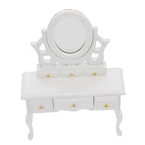 VICASKY Puppenhaus Kommode Desktop-Dekoration Mini Schminktisch Modell Kleiner Modell Schminktisch Miniatur-dekorationskommode Mini-kommode Ornament Kleiner Schminktisch Weiß Birke von VICASKY