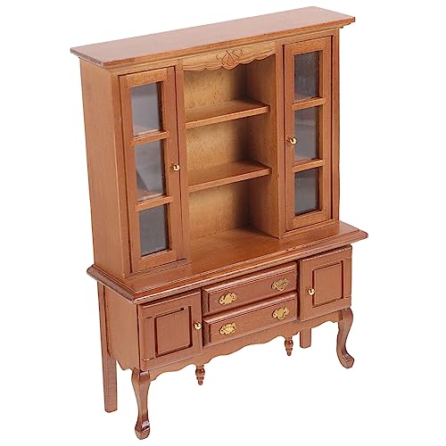 VICASKY Puppenhaus Möbel Miniatur Vitrine Kleiner Holzschrank Dekoration Sicher Langlebig für Miniaturhäuser von VICASKY