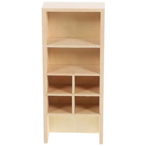 VICASKY Puppenhaus-Schließfach Book Shelves bücherstützen Miniatures bücherregal Regal kinderknallzeug Miniaturen zum Basteln Mini-Bücherregal aus Holz 1/12 Puppenstubenmöbel von VICASKY