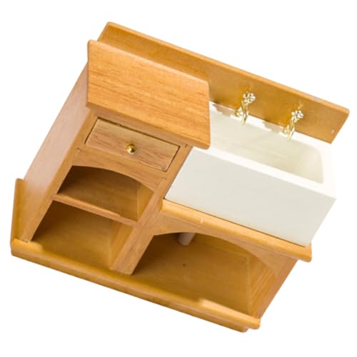 VICASKY Puppenhaus Waschbecken Badespielzeug Puppenstubenmöbel Wasserspielzeug wasserballon für kinderspielzeug Badezimmerschrank Mini-Waschbecken im Badezimmer Holz VICASKY Puppenhaus Waschbecken Badespielzeug Puppenstubenmöbel Wasserspielzeug wasserballon für kinderspielzeug Badezimmerschrank Mini-Waschbecken im Badezimmer Holz von VICASKY