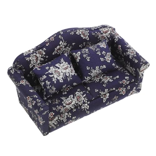 VICASKY Elegante Mini-puppenhausmöbel Im Maßstab 112 Blumensofa-Set Mit Kissen Für Die Puppenhausdekoration von VICASKY