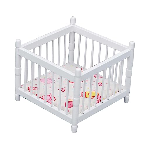 VICASKY Miniatur-Spielzeug Für Puppenhaus Puppenhausbett Für Kinder Puppenhausmöbel Aus Holz Mini-Kinderbett Sicher Und Stabil VICASKY Miniatur-Spielzeug Für Puppenhaus Puppenhausbett Für Kinder Puppenhausmöbel Aus Holz Mini-Kinderbett Sicher Und Stabil von VICASKY