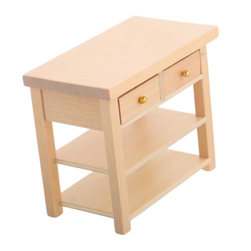 VICASKY Puppenhausschrank Miniaturschrank Minischrank Puppenhauszubehör Miniatur -lagerschrank Kleine Puppenstubenmöbel Miniatur-szenenmöbel Miniaturmodellmöbel Mini-wohnkultur Khaki Holz von VICASKY
