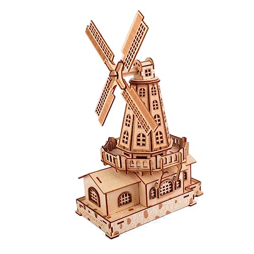 VICASKY Spielzeug für Kinder kinderspielzeug Pädagogisches Spielzeug hausdeko Rätsel Windmühlen-Puzzle selber Machen Windmühlenpuzzle aus Holz gebaut Niederlande 3D Bambus von VICASKY