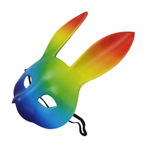 VICASKY Rainbow Bunny aus PU Kostümmaske für Halloween Karneval Partys und Cosplay Leicht Bequem und Langlebig für Maskeraden und Festlichkeiten von VICASKY