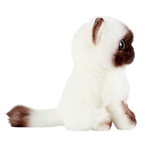 VICASKY Realistische Siamkatze Plüschpuppe Gefüllt Niedliches Stofftier Katze Geschenk für Zimmerdekoration Kuschelkissen VICASKY Realistische Siamkatze Plüschpuppe Gefüllt Niedliches Stofftier Katze Geschenk für Zimmerdekoration Kuschelkissen von VICASKY