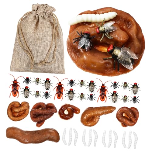 VICASKY Realistisches Fake Poop mit Fake Maggots und Fliegen Geruchloses Scherzspielzeug für Halloween Aprilscherz und Partyspaß Langlebig und Realistisch Gestaltet VICASKY Realistisches Fake Poop mit Fake Maggots und Fliegen Geruchloses Scherzspielzeug für Halloween Aprilscherz und Partyspaß Langlebig und Realistisch Gestaltet von VICASKY