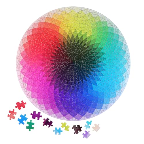 VICASKY Puzzle Für Erwachsene – Rundes Regenbogen-Puzzle Mit 1000 Teilen Und Schwierigen Anspruchsvollen Teilen von VICASKY