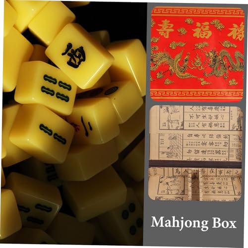 VICASKY Retro Mahjong Aufbewahrungsbox aus Holz mit Großem Fassungsvermögen Robustem Design und Praktischem Griff Vielseitig Einsetzbar als Geschenkbox und Stilvolle Haushaltsbox für VICASKY Retro Mahjong Aufbewahrungsbox aus Holz mit Großem Fassungsvermögen Robustem Design und Praktischem Griff Vielseitig Einsetzbar als Geschenkbox und Stilvolle Haushaltsbox für von VICASKY
