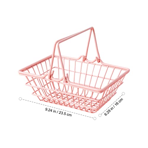 VICASKY Rosa Mini Einkaufskorb Kleiner Rosa Kinderkorb Korb Aufbewahrung Für Kleinigkeiten Mini Körbe Kleinkind Einkaufskorb Kawaii Einkaufskorb Mini Kleinkindkorb Kleiner von VICASKY