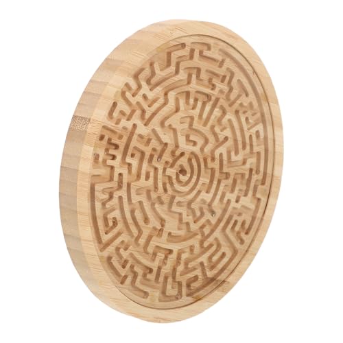 VICASKY Rundes Holz Labyrinthspielzeug Pädagogisches Balance und Logikspiel Tragbares Holz Maze Puzzle für Kleinkinder Montessori Lernspiel Fördert Feinmotorik und Frühkindliche von VICASKY