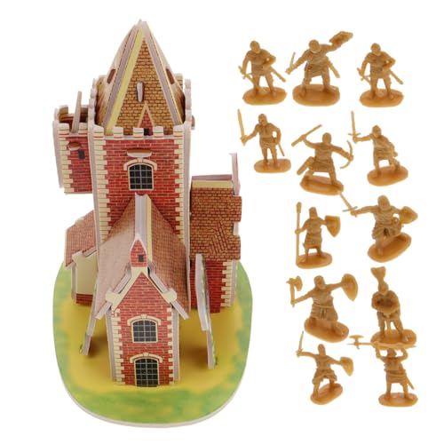 VICASKY Satz 100 Stück Soldatenspielzeug Soldatenmodell Zahlen mittelalterliches Burgspielzeug mittelalterliche Ritterfiguren Armee-Spielset Armeemänner aus Plastik Schloss Spielset Golden von VICASKY