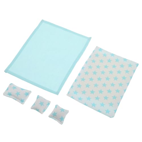 VICASKY Mini Puppenhaus Kit Bettwäsche Set Maßstab 112 Bettlaken Kissen Für Puppenhaus von VICASKY
