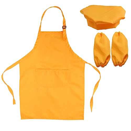 VICASKY Satz schürze Kinderkoch-Spielset Kindermütze Handschelle zum Kochen für Kinder Karikatur einstellen Kleid von VICASKY