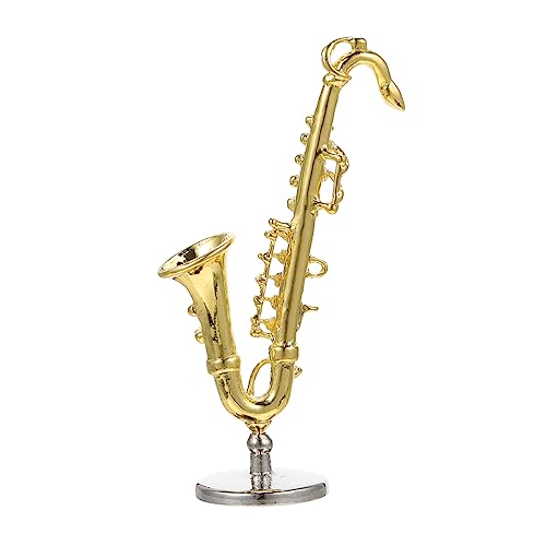 VICASKY Saxophon Modell Musik Puppenhaus Dekorative Blasinstrumente Mikro Landschafts Ornament Musikinstrument Ornament Simuliertes Saxophon Ornament Legierung von VICASKY