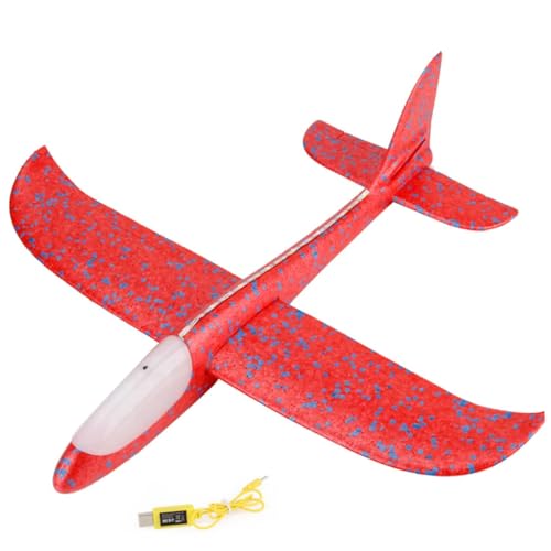 VICASKY Schaumschleuder Flugzeug mit LED Lichtern Leichter Wurfgleiter Flexibles Segelflugzeug für Draußen Fördert Beobachtung und Richtungssinn Ab Jahren Geeignet von VICASKY
