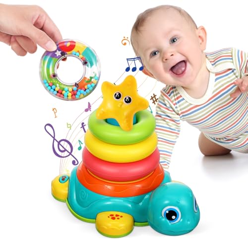 VICASKY Schildkröte Babyspielzeug 6-12 Monate Stapelspielzeug Für Kleinkinder 1-3 Musikalische Schildkröten-babyspielzeuge Beleuchten Weiche Stapelringe Sensorisch Plastik VICASKY Schildkröte Babyspielzeug 6-12 Monate Stapelspielzeug Für Kleinkinder 1-3 Musikalische Schildkröten-babyspielzeuge Beleuchten Weiche Stapelringe Sensorisch Plastik von VICASKY