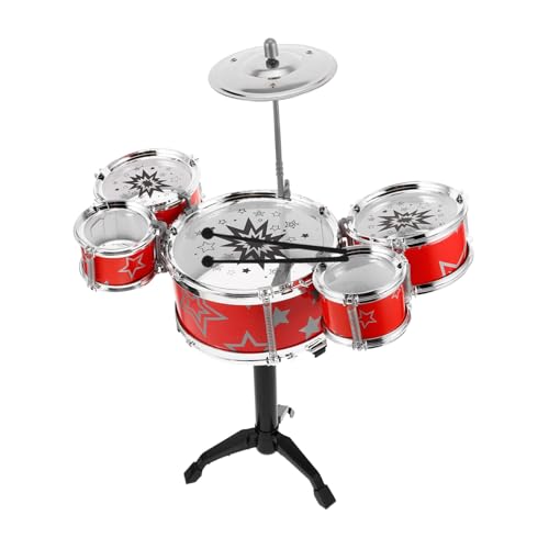 VICASKY Schlagzeug Set Mini Jazz Drum Kit mit Trommeln und Stuhl Realistische Sounds Robustes Kunststoffspielzeug für Kleinkinder Pädagogisches Musikinstrument für Mädchen Jungen VICASKY Schlagzeug Set Mini Jazz Drum Kit mit Trommeln und Stuhl Realistische Sounds Robustes Kunststoffspielzeug für Kleinkinder Pädagogisches Musikinstrument für Mädchen Jungen von VICASKY