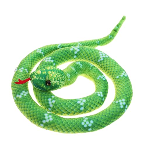 VICASKY Schlangen-Stofftier Babypuppe tragen Streichschlangenspielzeug Schlangenplüschtier Halloween- künstliche Plüschschlange Party-Schlange- Plüschdekor PP Baumwolle Green von VICASKY