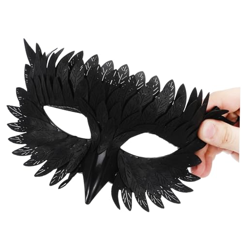 VICASKY Schwarze Katzenaugen Maske Handgefertigt mit Elegantem Eulendesign Gesichtstier für Damen Stilvolle Masquerade und Halloween Accessoire für Karneval und Cosplay von VICASKY
