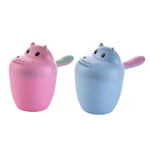 VICASKY Baby-shampoobecher Mit Cartoon-nilpferd- Badespielzeug-Set Für Kleinkinder Badewasserschöpfer Shampoo-schaufeln Sprinkler Einfaches Ausgießen Sicher Für Das Babybad von VICASKY