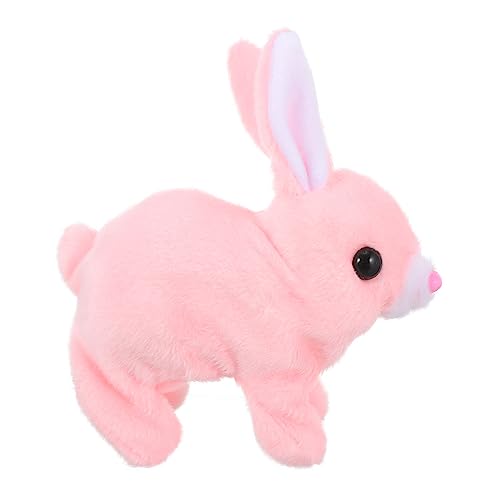 VICASKY Simulation Kaninchenpuppe Simulation Hase Elektrisches Simulationshäschenspielzeug elektrische Häschenpuppe pelziges Kaninchenspielzeug Kinderspielzeug Plastik Rosa von VICASKY