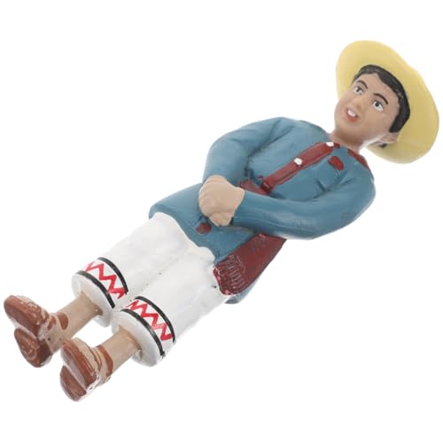 VICASKY Simulationscharaktermodell Mini- Bauernminiatur Junge Miniaturdekoration kleines Spielzeughaus Lil Woodzeez Tonie-Charaktere Dino Stengel PVC von VICASKY