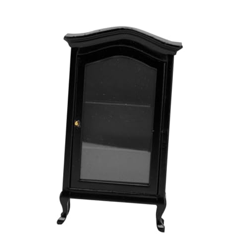 VICASKY Simulationsschrank winzig Miniatur Mini- holzschrank puppenstubenmöbel Kinderzimmer Dekoration ziernieten dekoringe puppenhaus mini möbel Minischrank zum Basteln hölzern Black von VICASKY