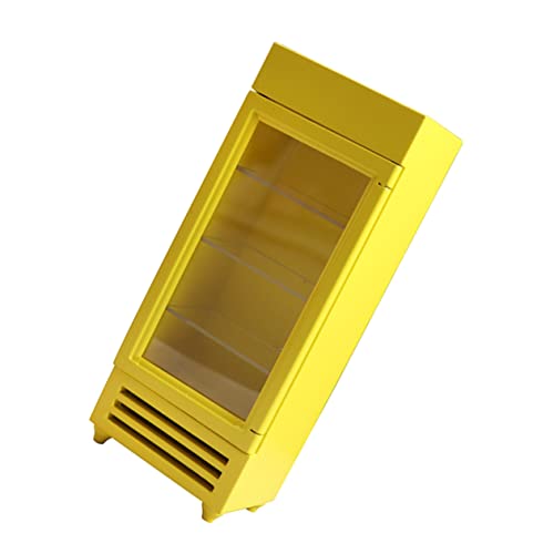 VICASKY Simulierter Mini-Kühlschrank holzspielzeug für kühlschrank kinderspielzeug Miniatur-Kühlschrank-Ornament Miniatur-Kühlschrankspielzeug Yellow von VICASKY