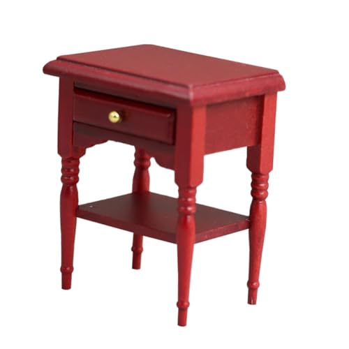 VICASKY En Nachttisch Miniatur Nachttisch Modell 112 Puppenhaus Möbel Rot Mini Nachttisch Für von VICASKY